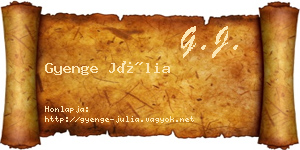 Gyenge Júlia névjegykártya